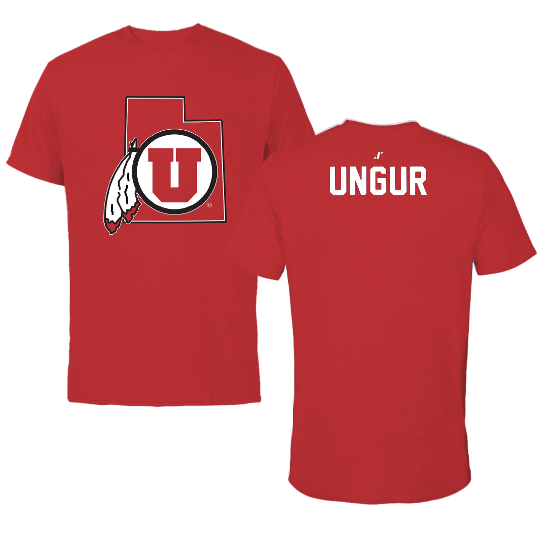 University of Utah Swimming & Diving Red State Tee - Andrei Ungur