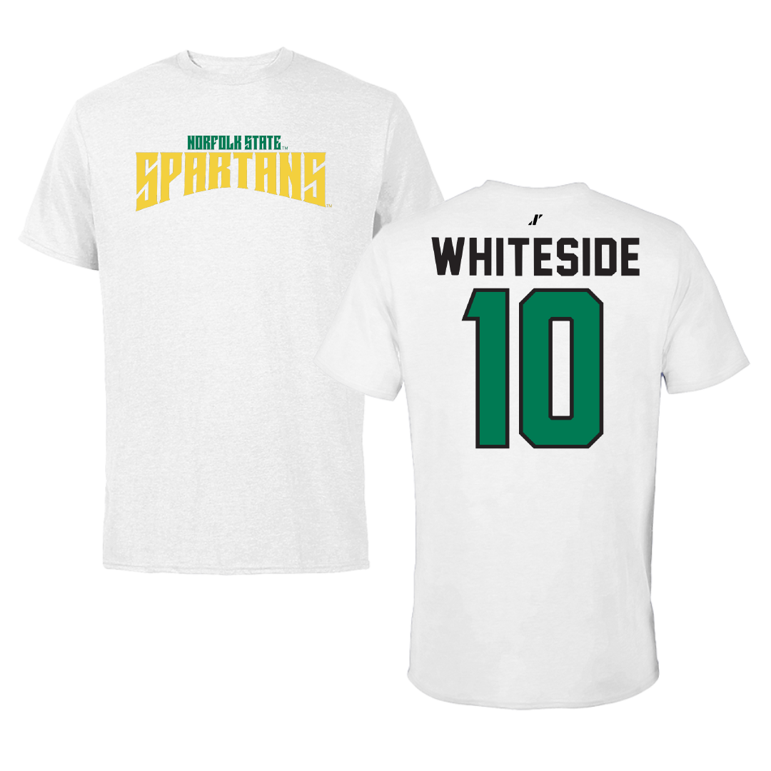 Norfolk State University Football White Classic Tee - #10 Izayah Whiteside