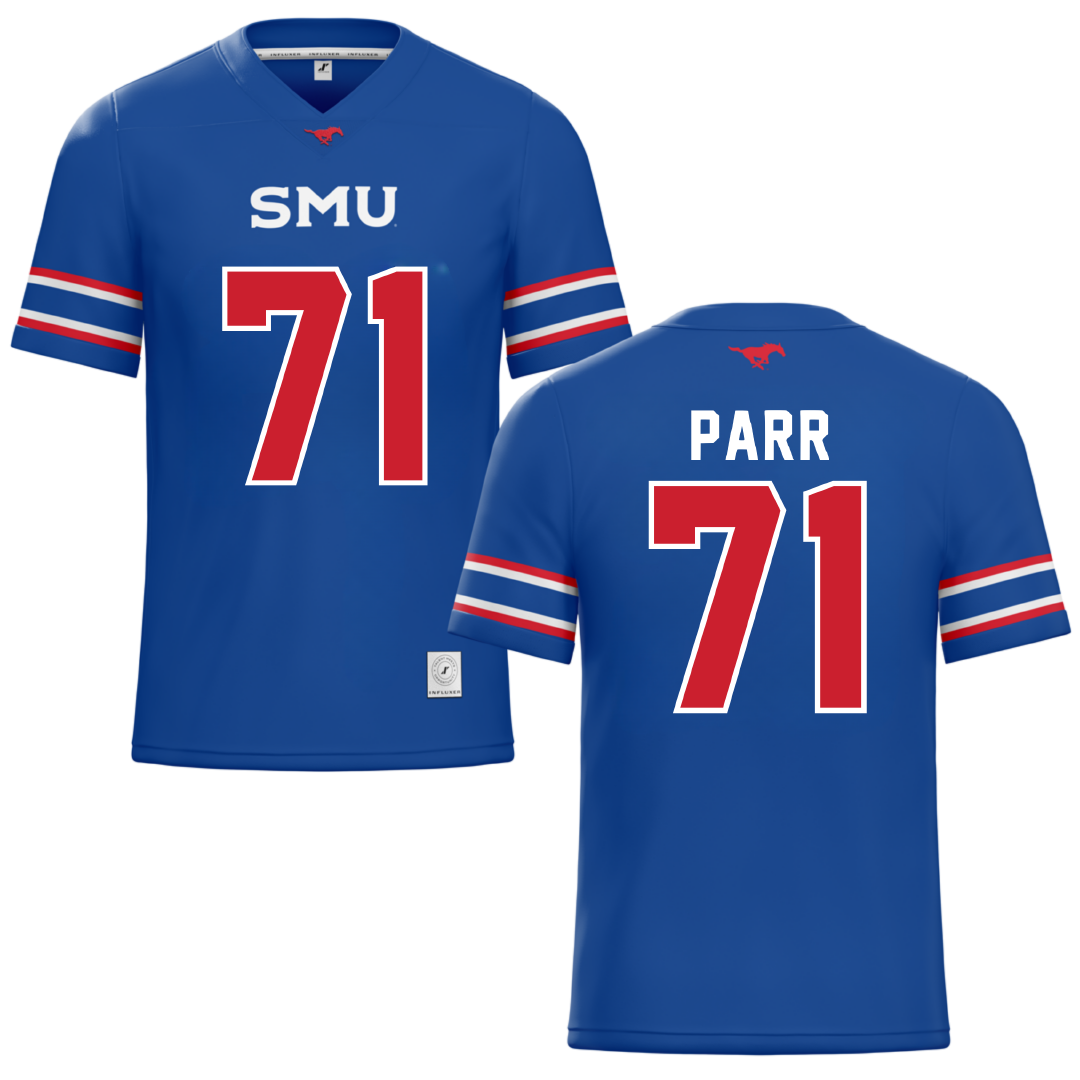 Southern Methodist University Blue Football Jersey - #71 Logan Parr