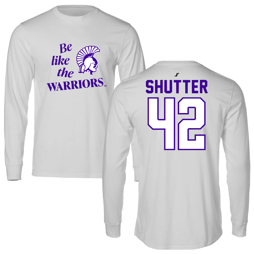 Winona State University Football Light Gray Be Like Us Performance Long Sleeve - #42 Sam Shutter