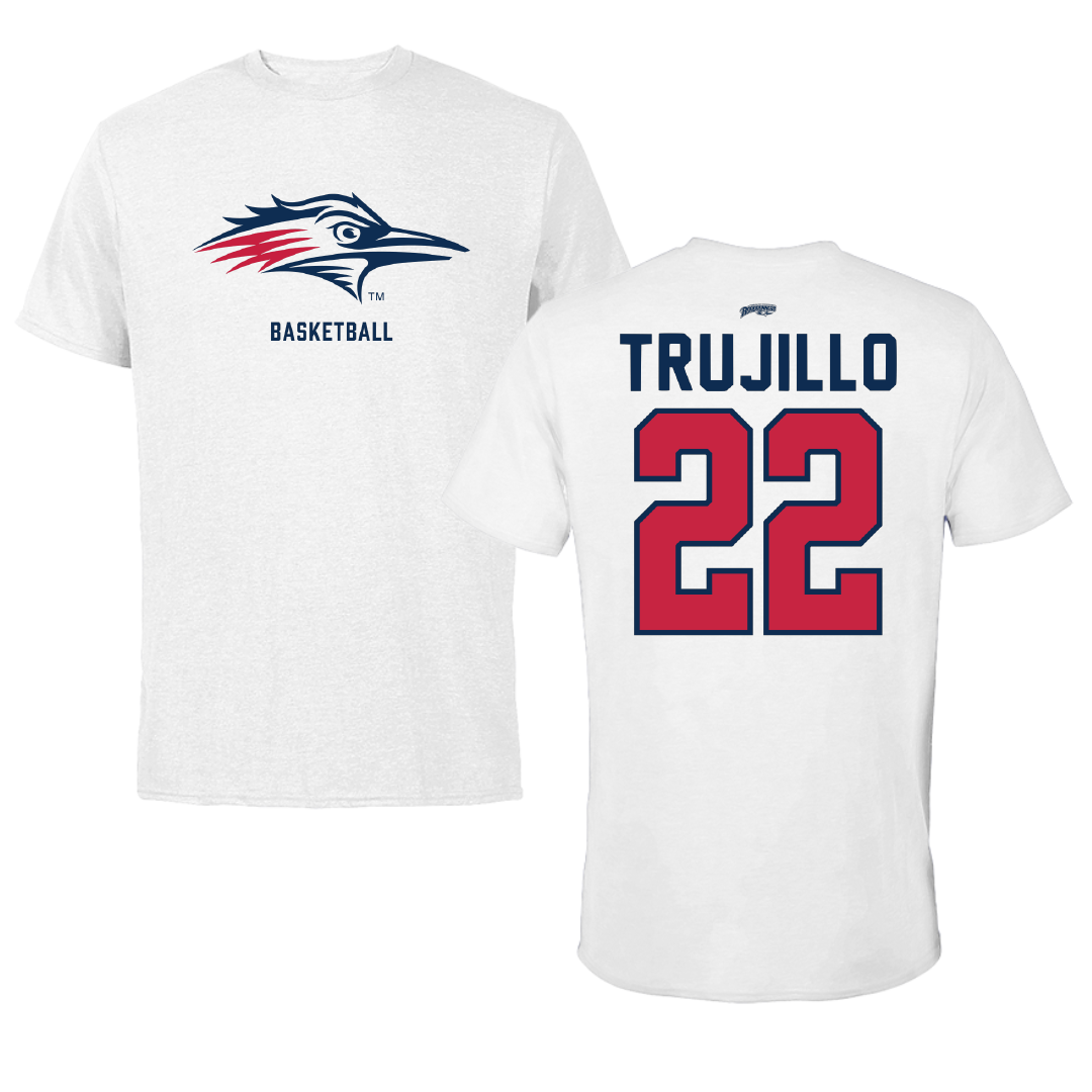 Metropolitan State University of Denver Basketball White Tee - #22 Lex Trujillo