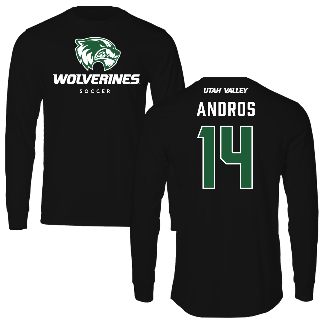 Utah Valley University Soccer Black Long Sleeve - #14 Mark Andros