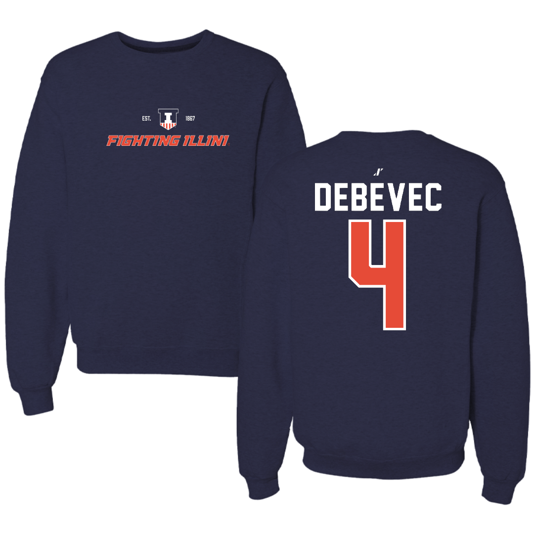 University of Illinois Softball Navy General Crewneck - #4 Gabby Debevec