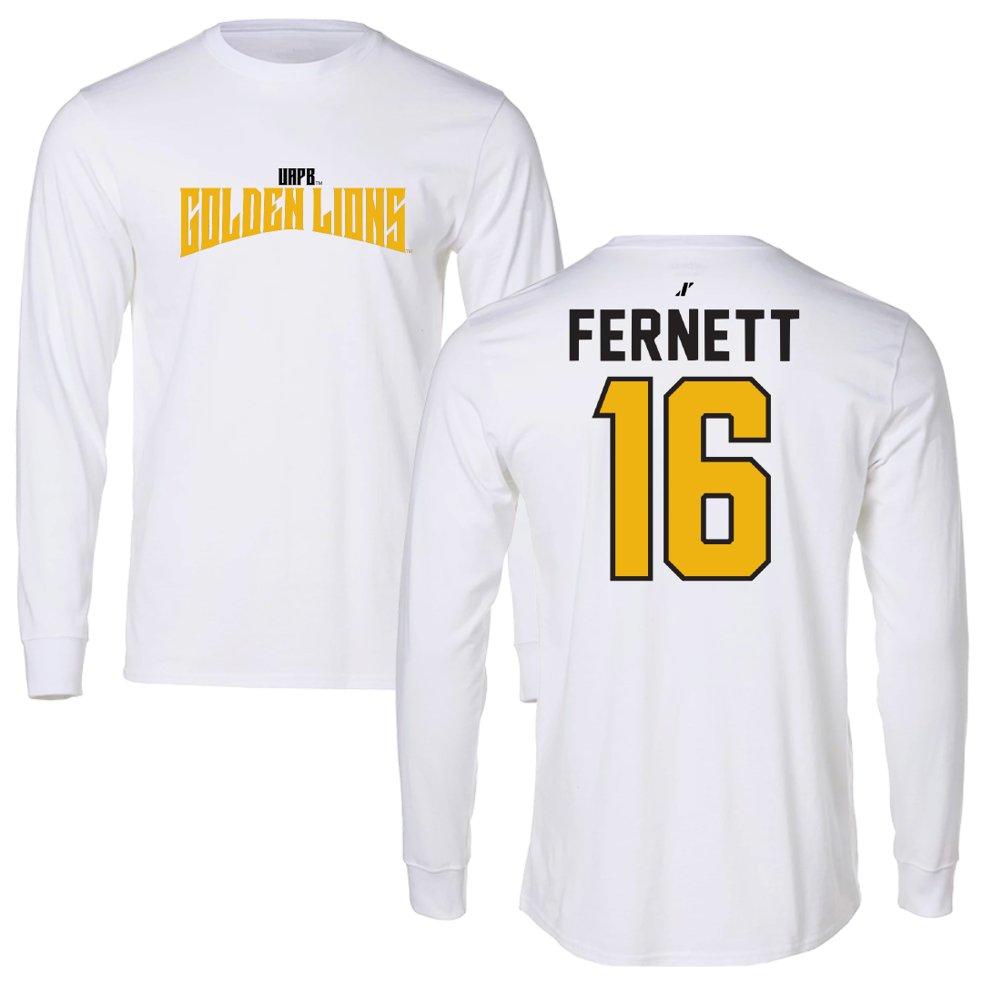 University of Arkansas-Pine Bluff Football White Classic Performance Long Sleeve - #16 Allen Fernett