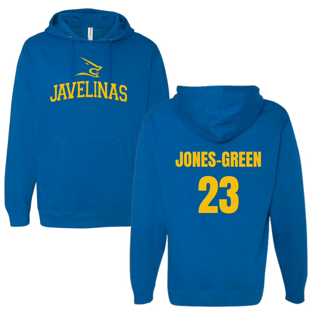Texas A&M University-Kingsville Basketball Blue Hoodie - #23 Marcus Jones-Green