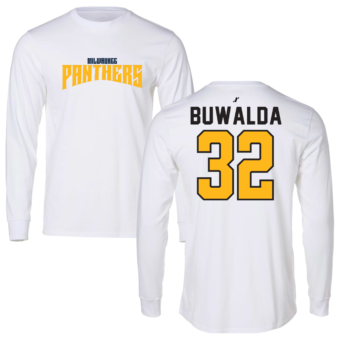 University of Wisconsin-Milwaukee Basketball White Classic Long Sleeve - #32 Jorey Buwalda