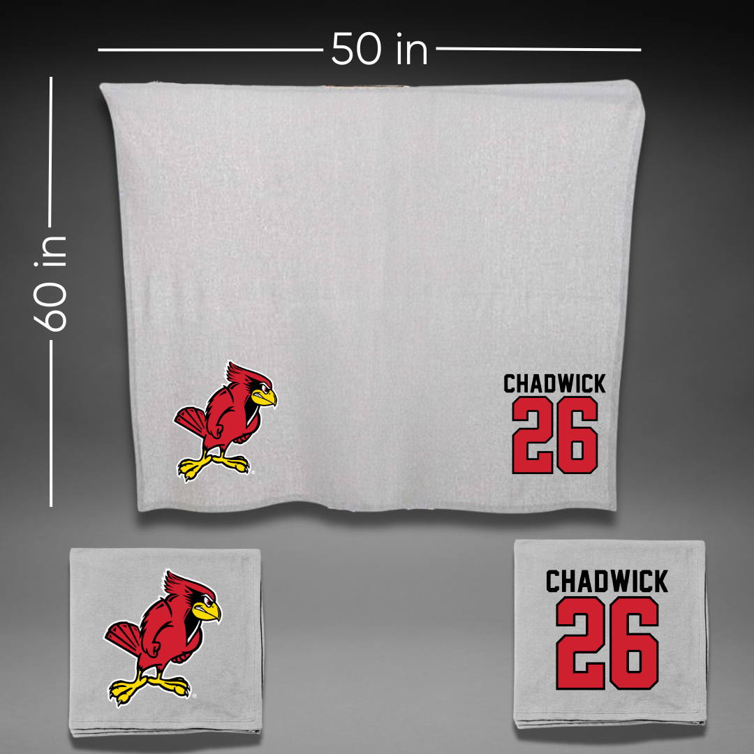 Illinois State University Baseball Gray Blanket - #26 Tyrelle Chadwick