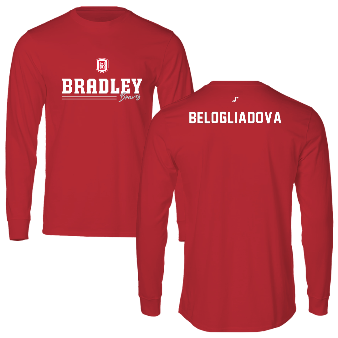 Bradley University Tennis Red General Long Sleeve - Anna Belogliadova