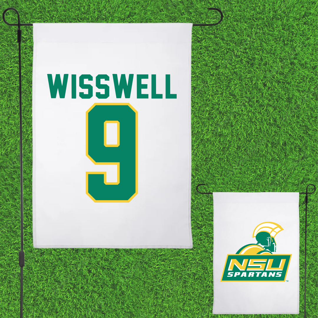 Norfolk State University Softball White Garden Flag - #9 Leah Wisswell