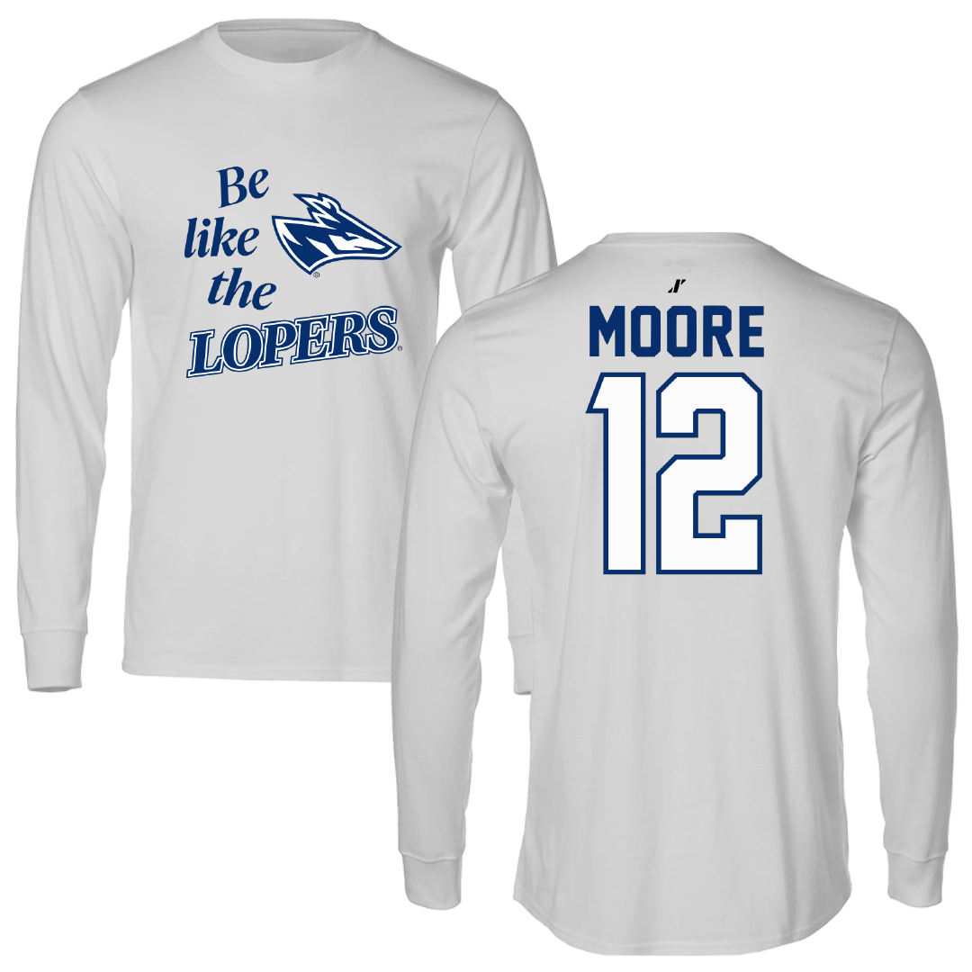 University of Nebraska at Kearney Basketball Light Gray Be Like Us Performance Long Sleeve - #12 Samantha Moore