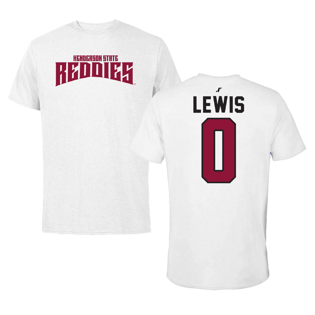 Henderson State University Football White Classic Tee - #0 Gary Lewis