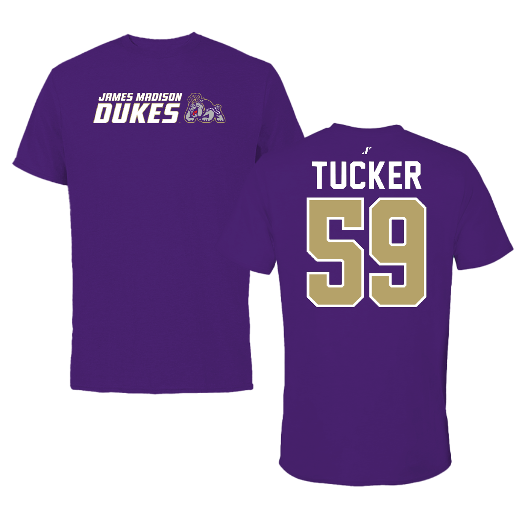 James Madison University Football Purple General Tee - #59 Tyrique Tucker