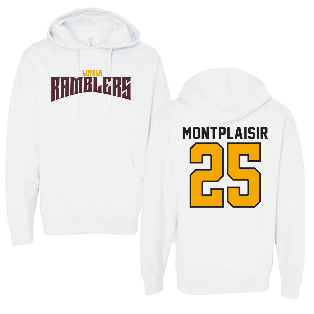 Loyola University-Chicago Volleyball White Classic Hoodie - #25 Benjamin Montplaisir
