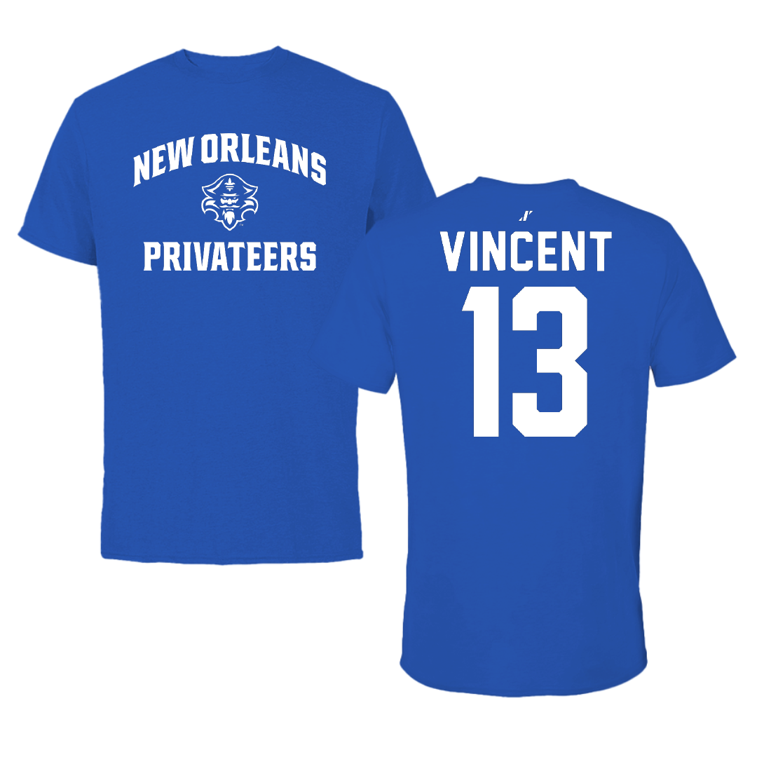 University of New Orleans Basketball Blue General Tee - #13 Jamond Vincent