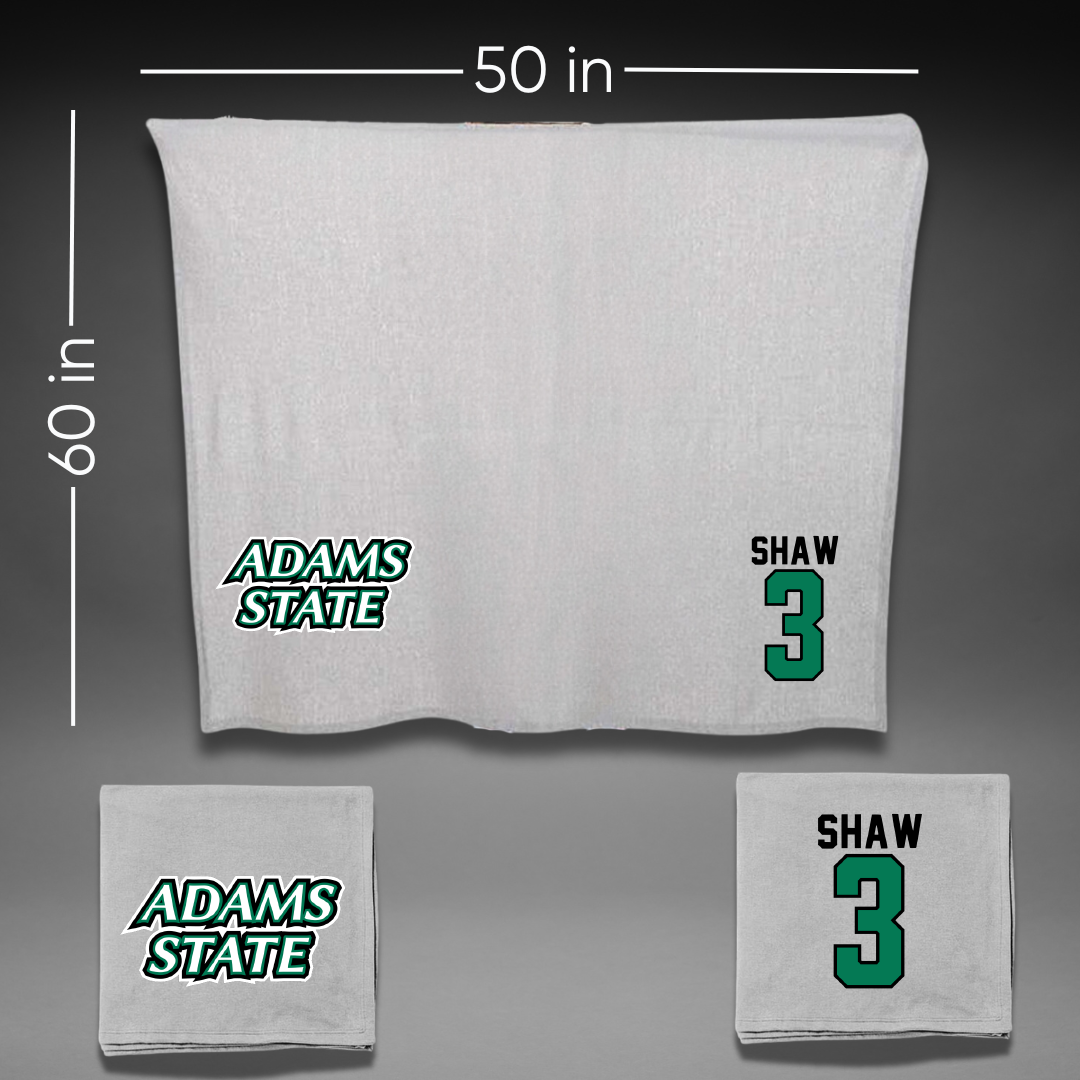 Adams State University Football Gray Blanket - #3 Seth Shaw