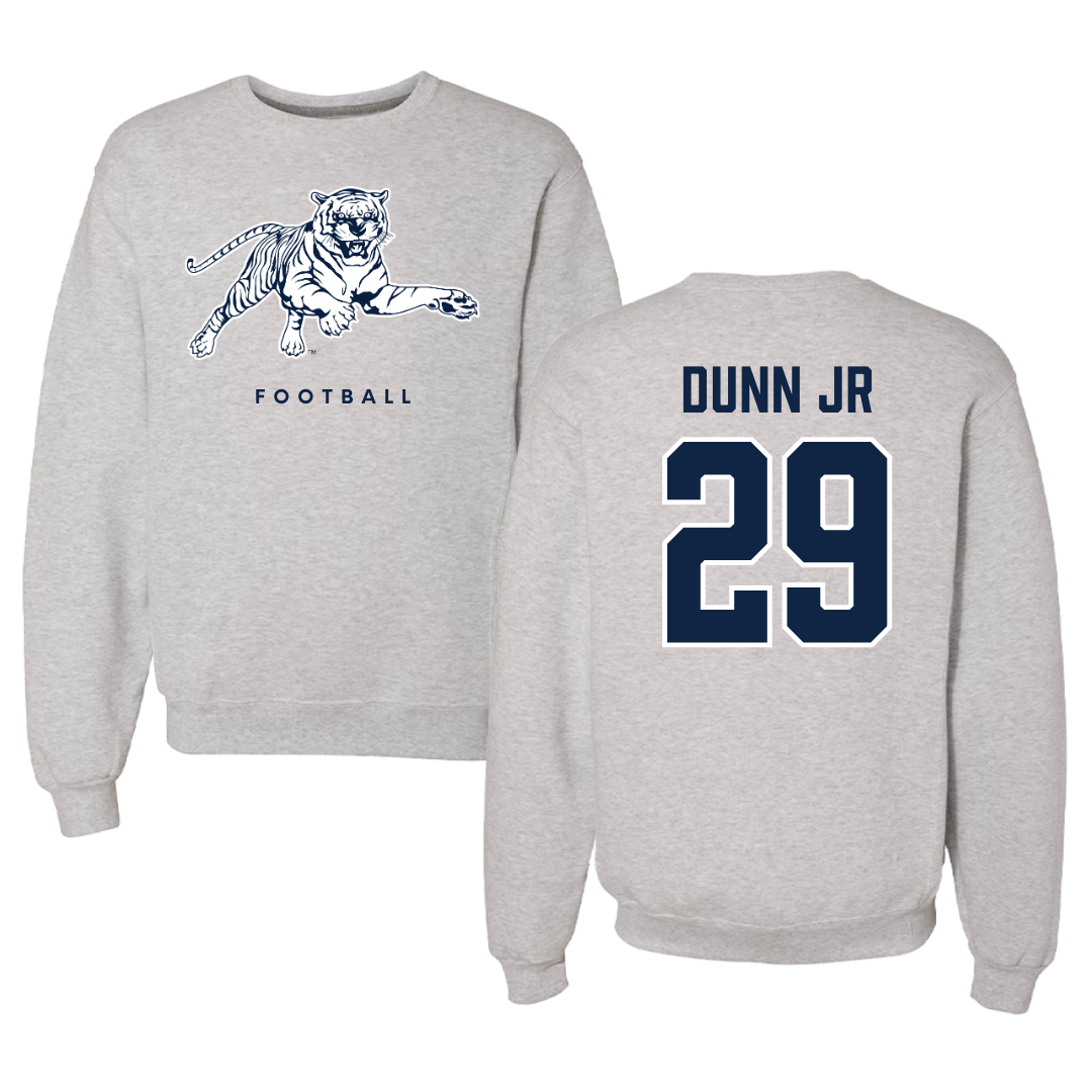 Jackson State University Football Gray Crewneck - #29 Frankie Dunn Jr