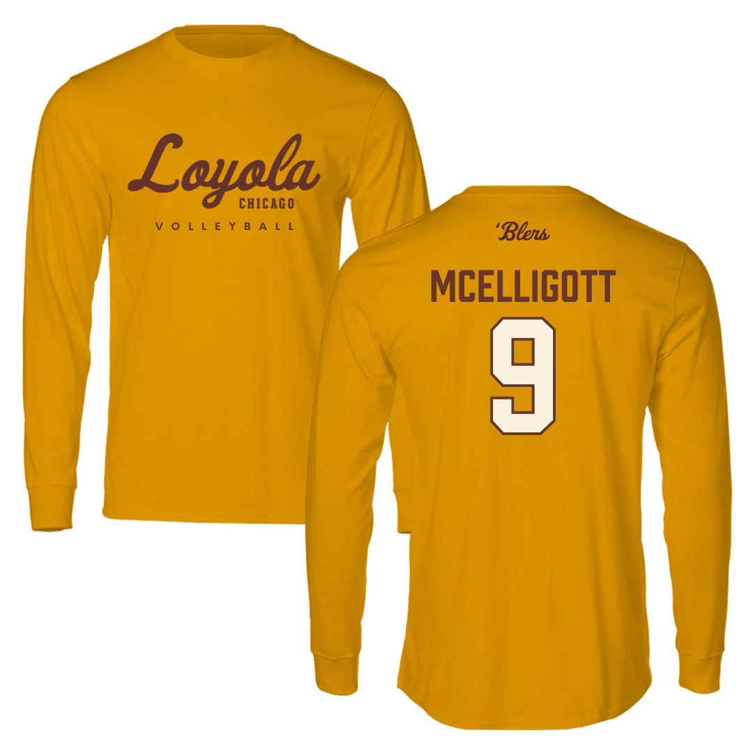 Loyola University-Chicago Volleyball Gold Long Sleeve - #9 Ryan McElligott