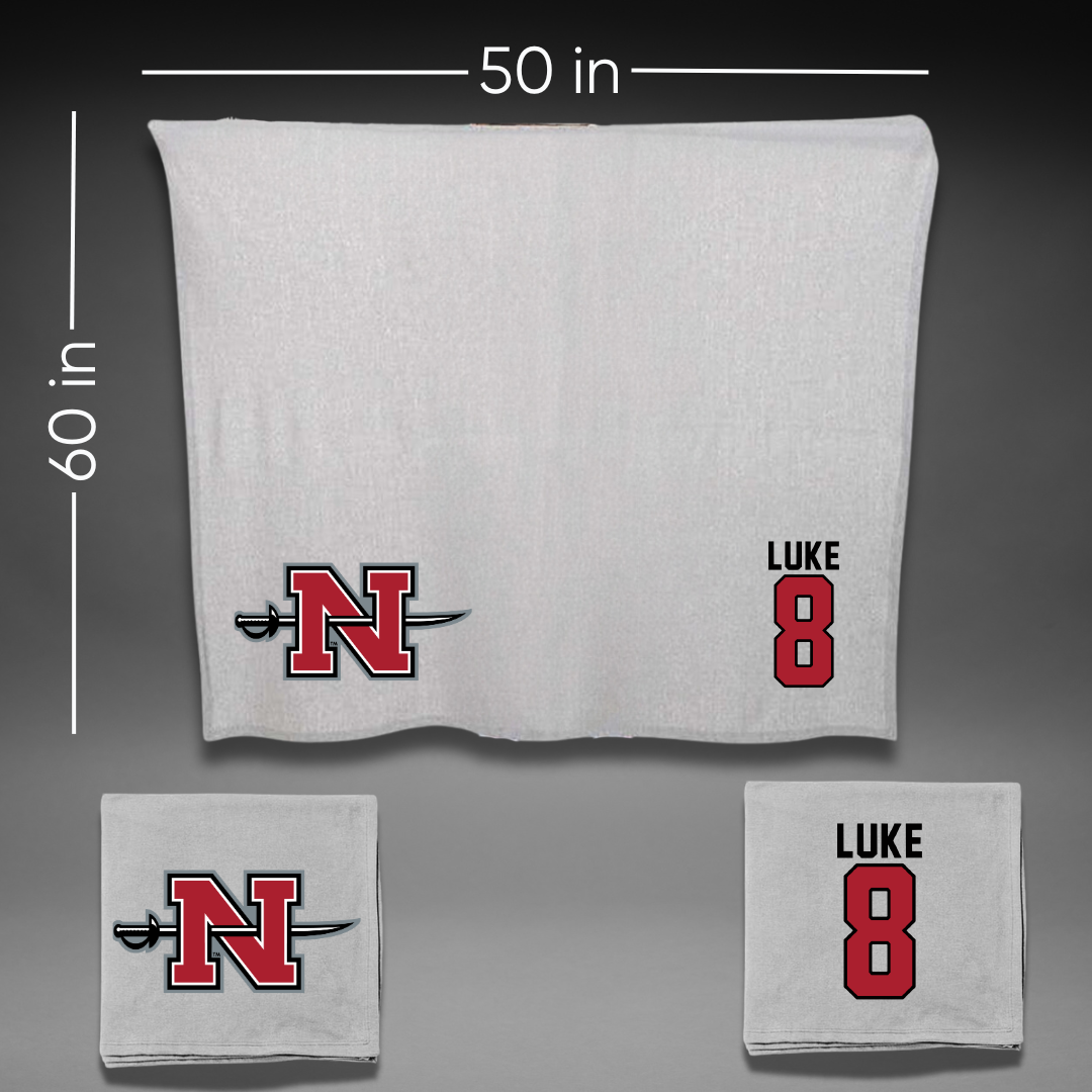 Nicholls State University Baseball Gray Blanket - #8 Haden Luke