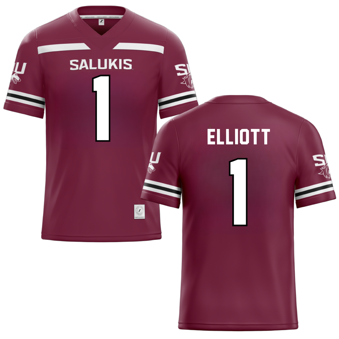 Southern Illinois University at Carbondale Maroon Football Jersey - #1 Romeir Elliott