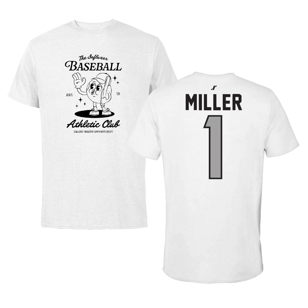 Baseball White Influxer Athletic Club Tee - #1 Grant Miller