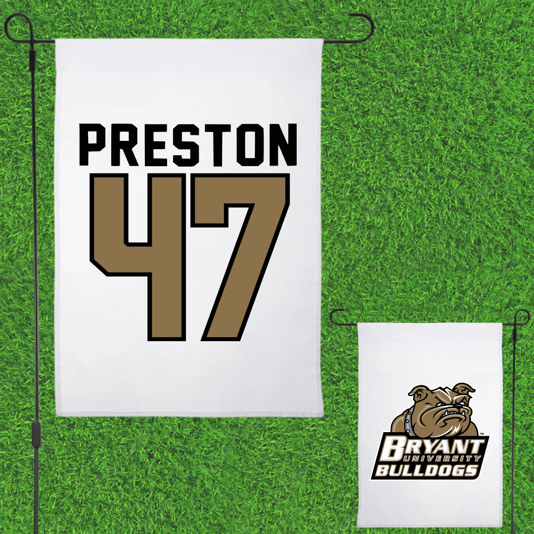 Bryant University Lacrosse White Garden Flag - #47 Trevor Preston
