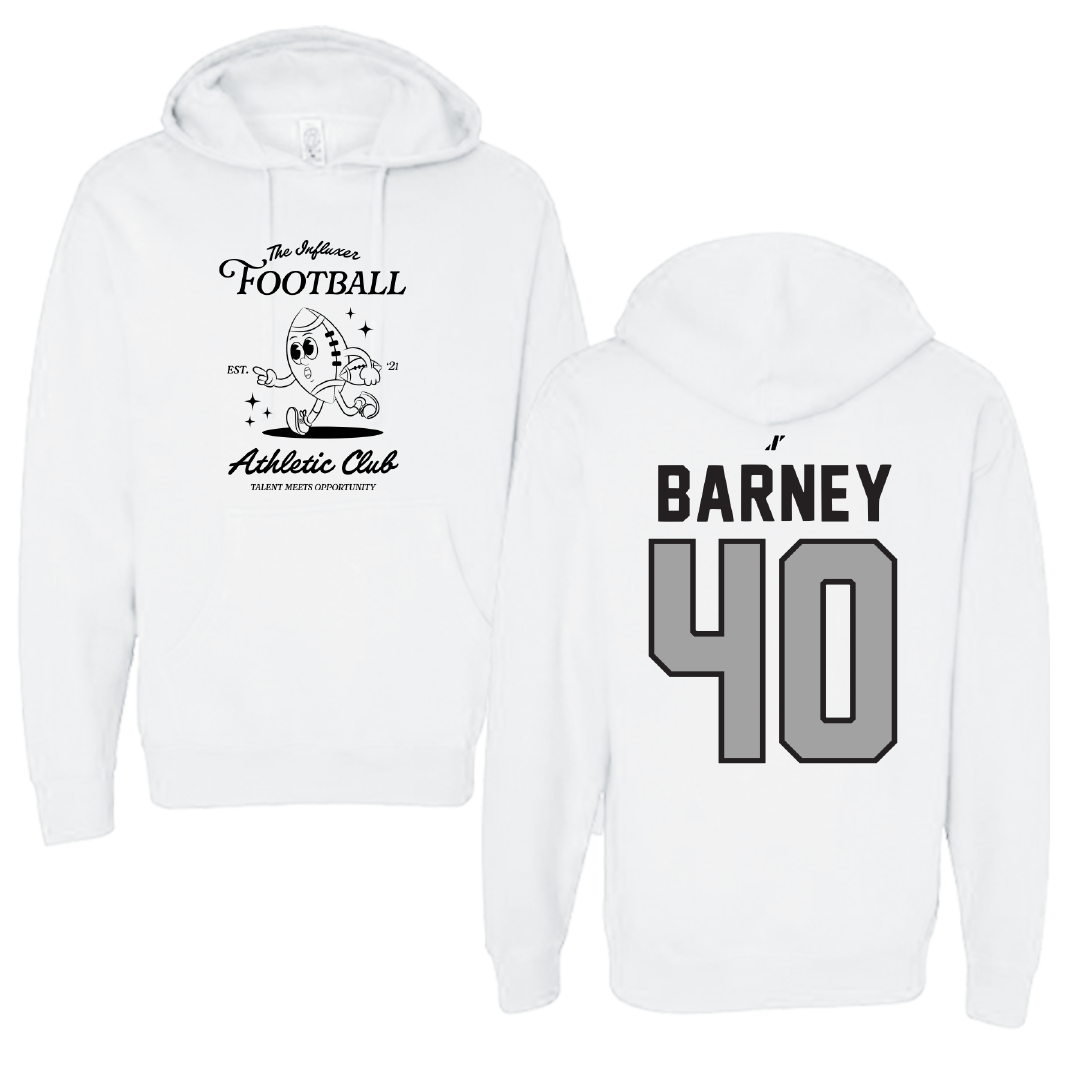 Football White Influxer Athletic Club Hoodie - #40 Braxton Barney