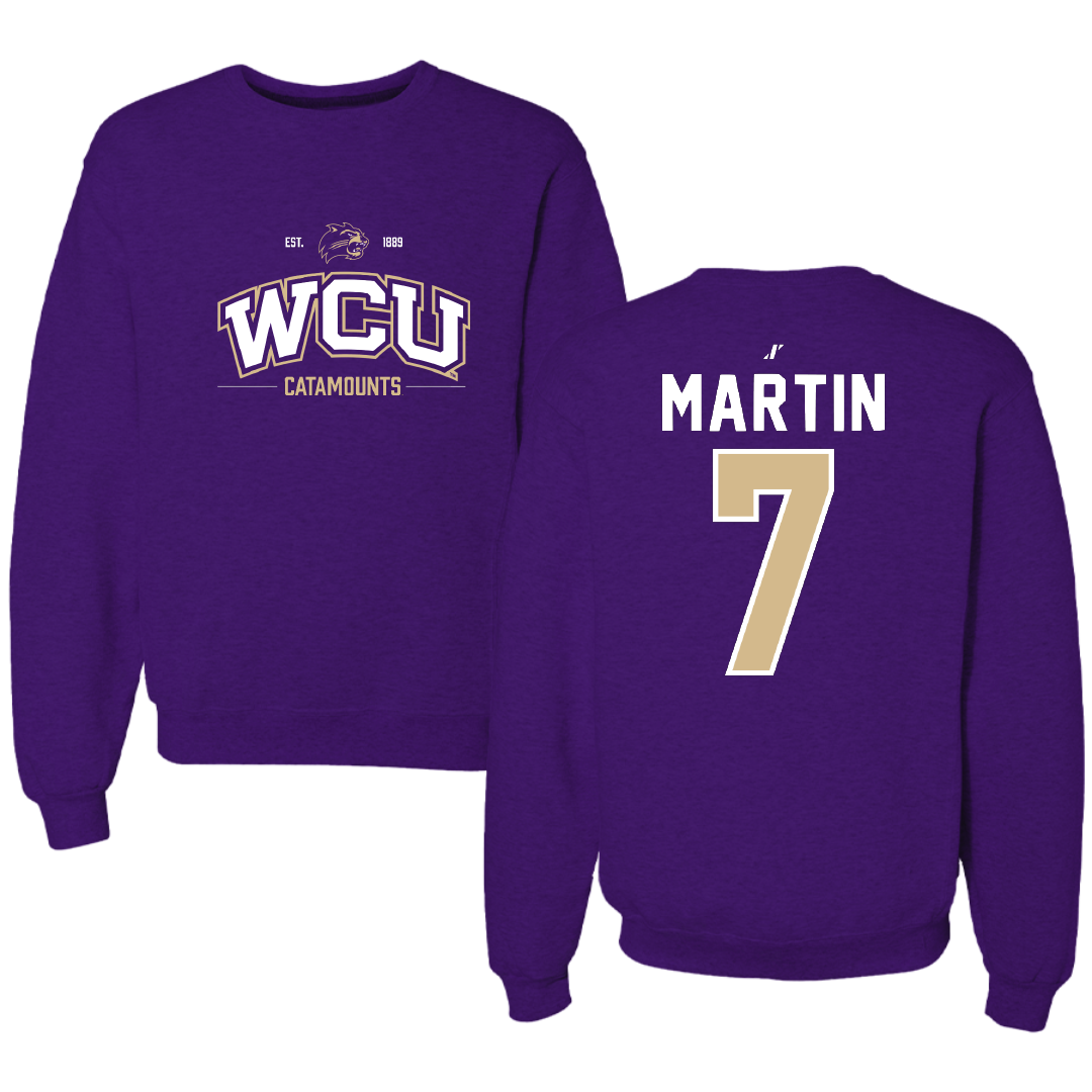 Western Carolina University Softball Purple General Crewneck - #7 Makenzie Martin