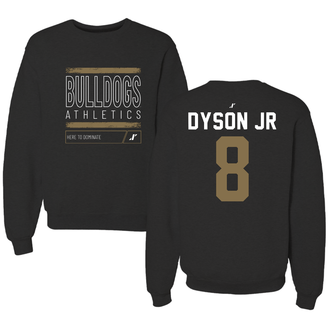 Bryant University Football Black Dominate Crewneck - #8 Kenny Dyson Jr