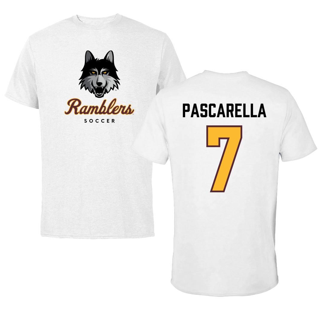 Loyola University-Chicago Soccer White Ramblers Performance Tee - #7 Jordan Pascarella