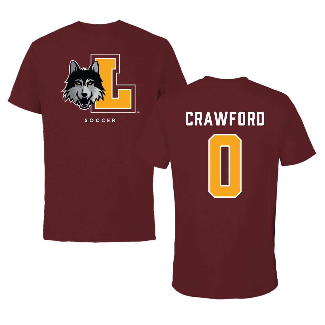 Loyola University-Chicago Soccer Maroon Mascot Tee - #0 Aidan Crawford