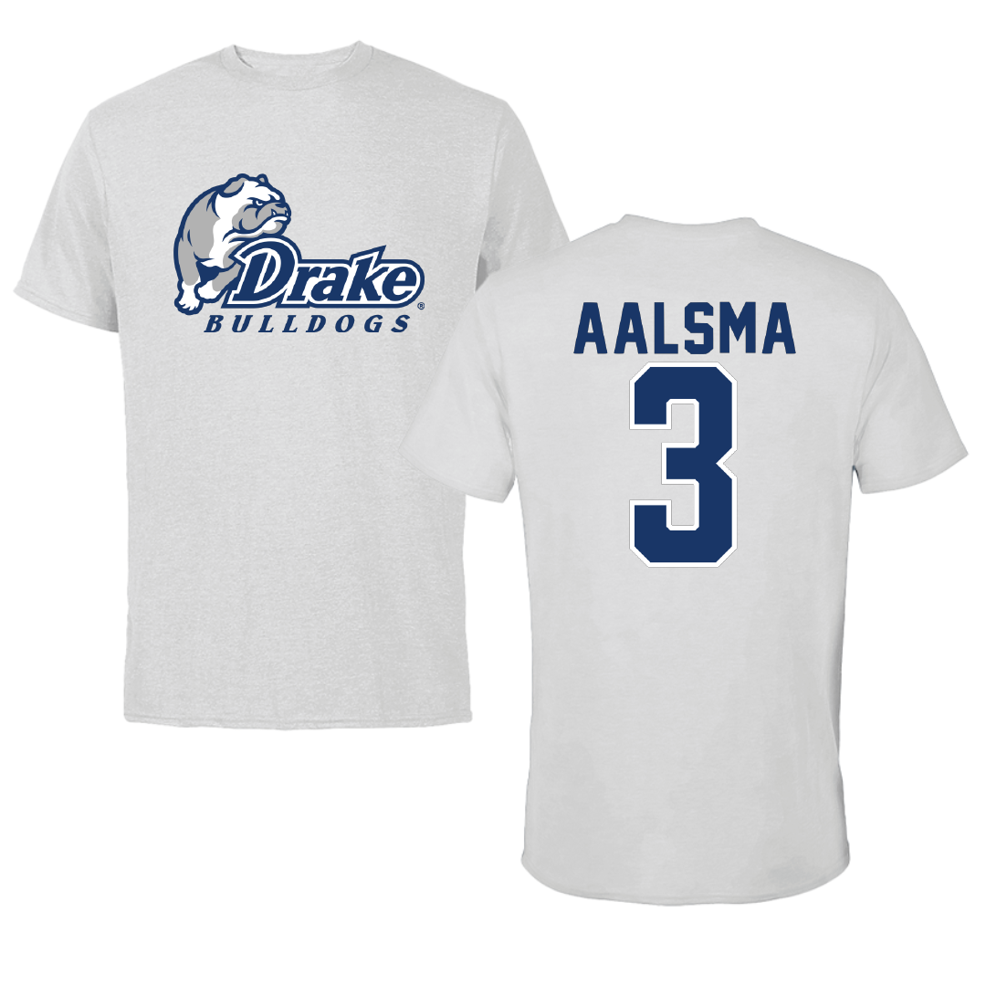 Drake University Basketball Light Gray Performance Tee - #3 Abbie Aalsma