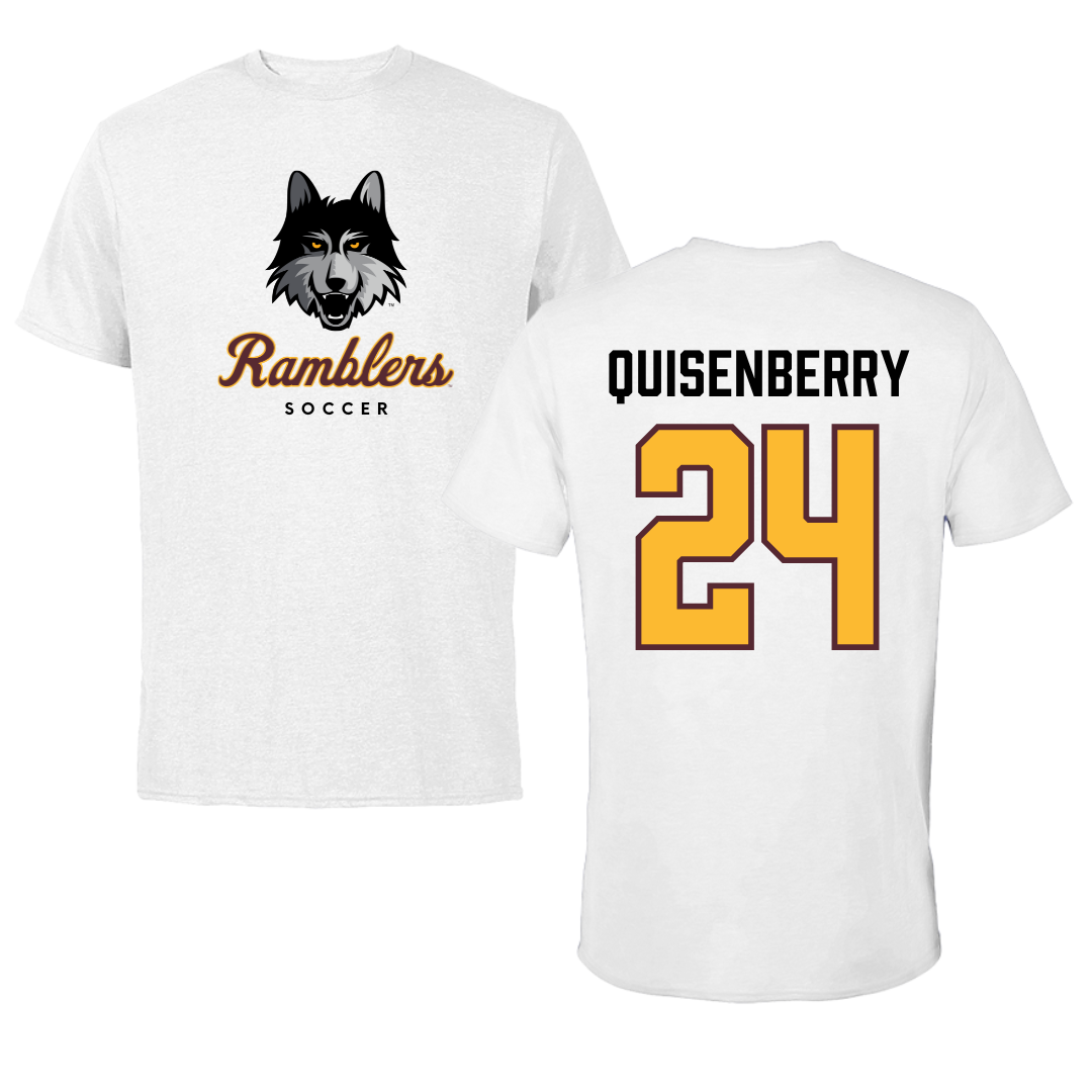 Loyola University-Chicago Soccer White Ramblers Performance Tee - #24 Chris Quisenberry