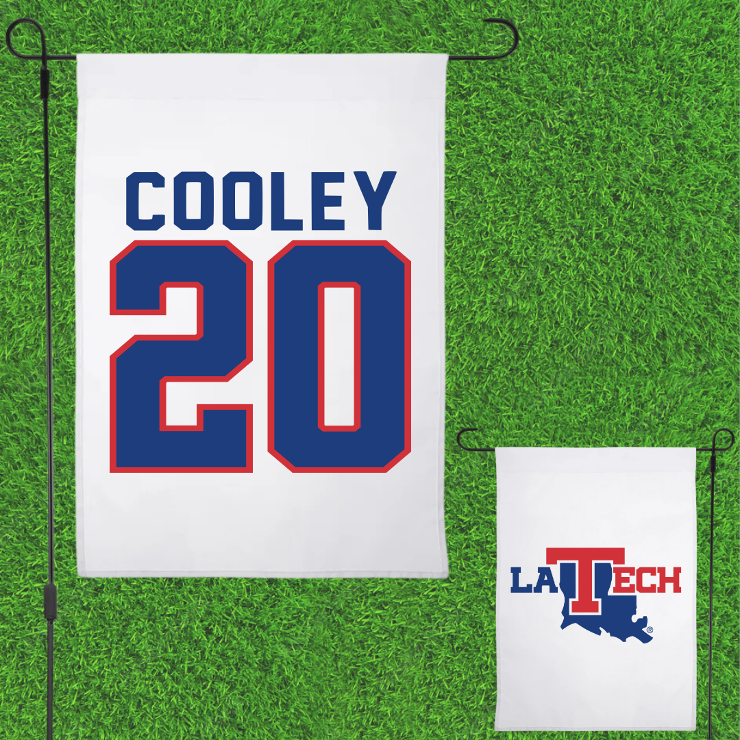 Louisiana Tech University Volleyball White Garden Flag - #20 Megan Cooley