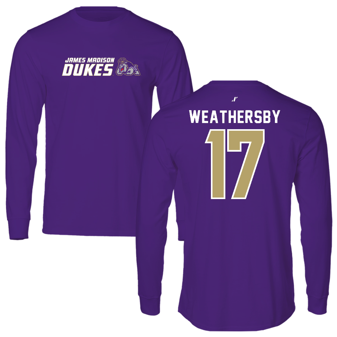 James Madison University Football Purple General Long Sleeve - #17 Gannon Weathersby