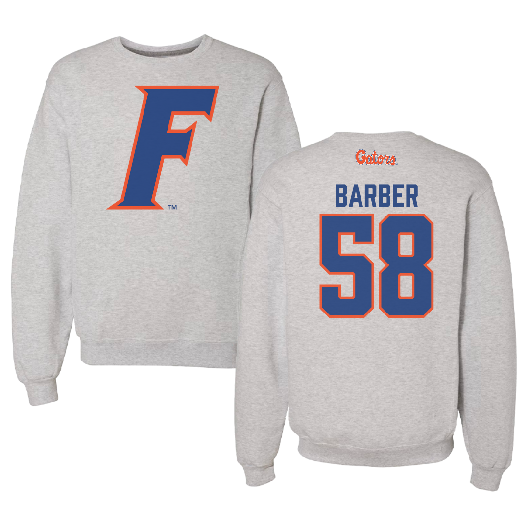 University of Florida Football Gray Crewneck - #58 Austin Barber