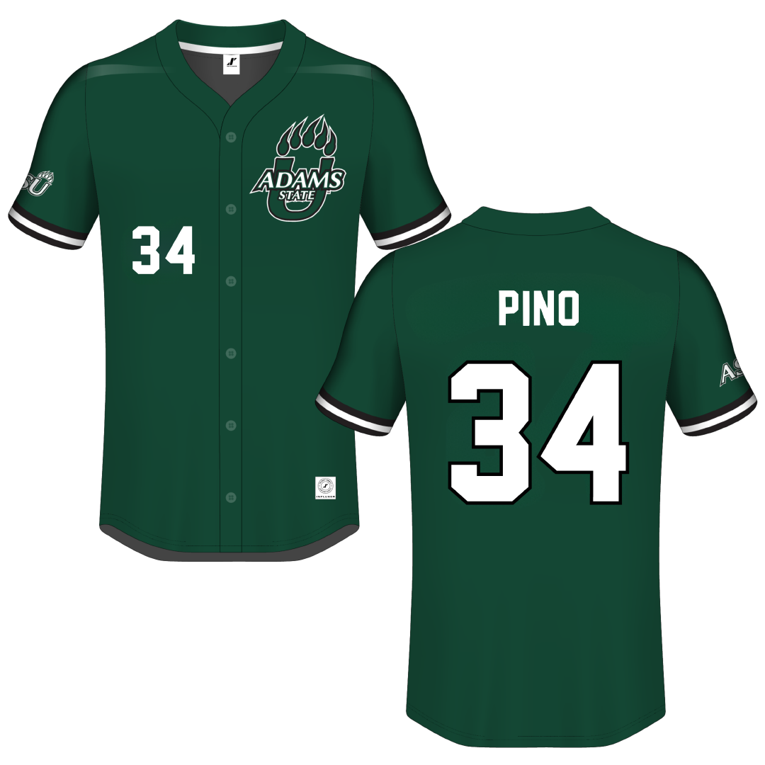 Adams State University Green Button-Down Jersey - #34 CJ Pino