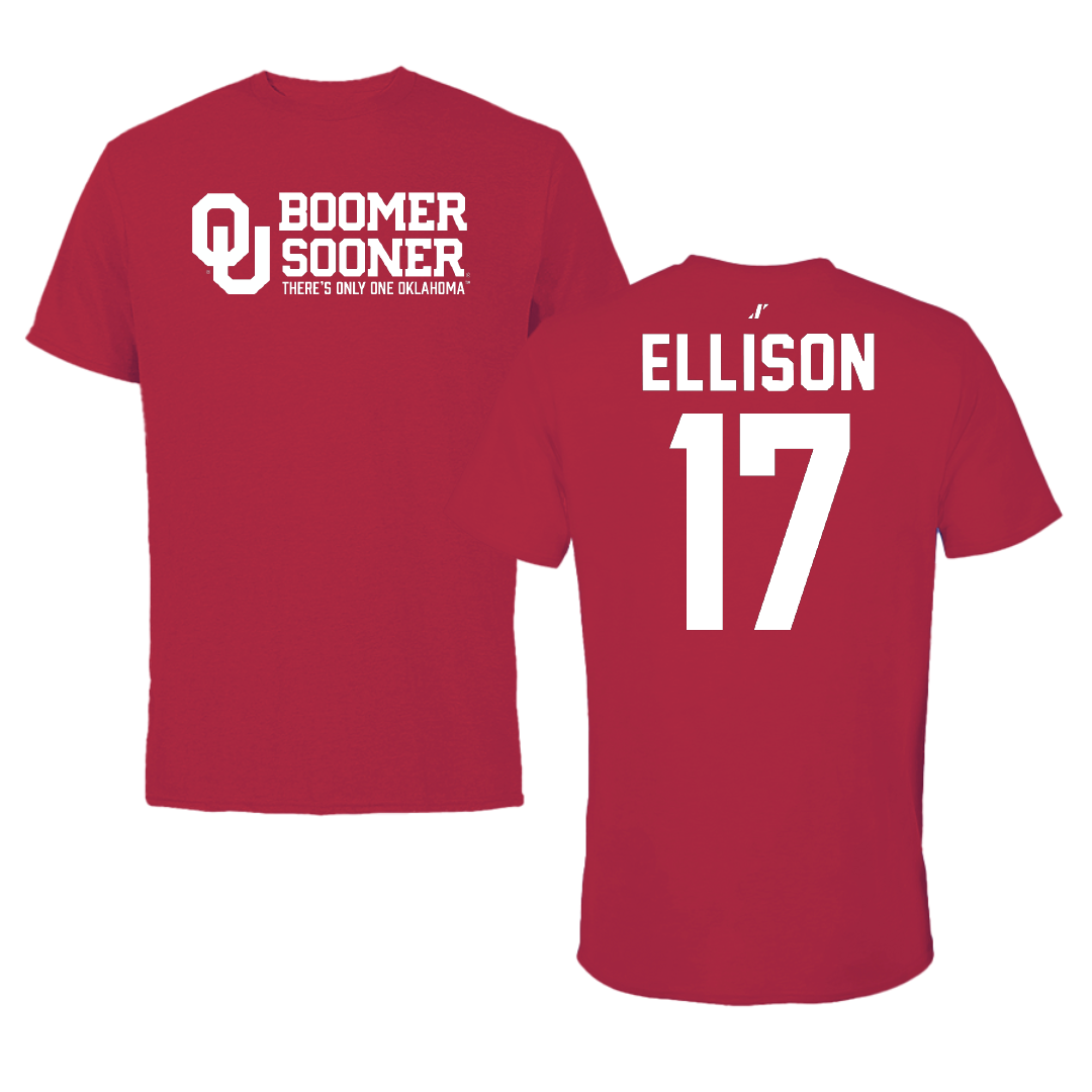 University of Oklahoma Volleyball Crimson General Tee - #17 Daleigh Ellison