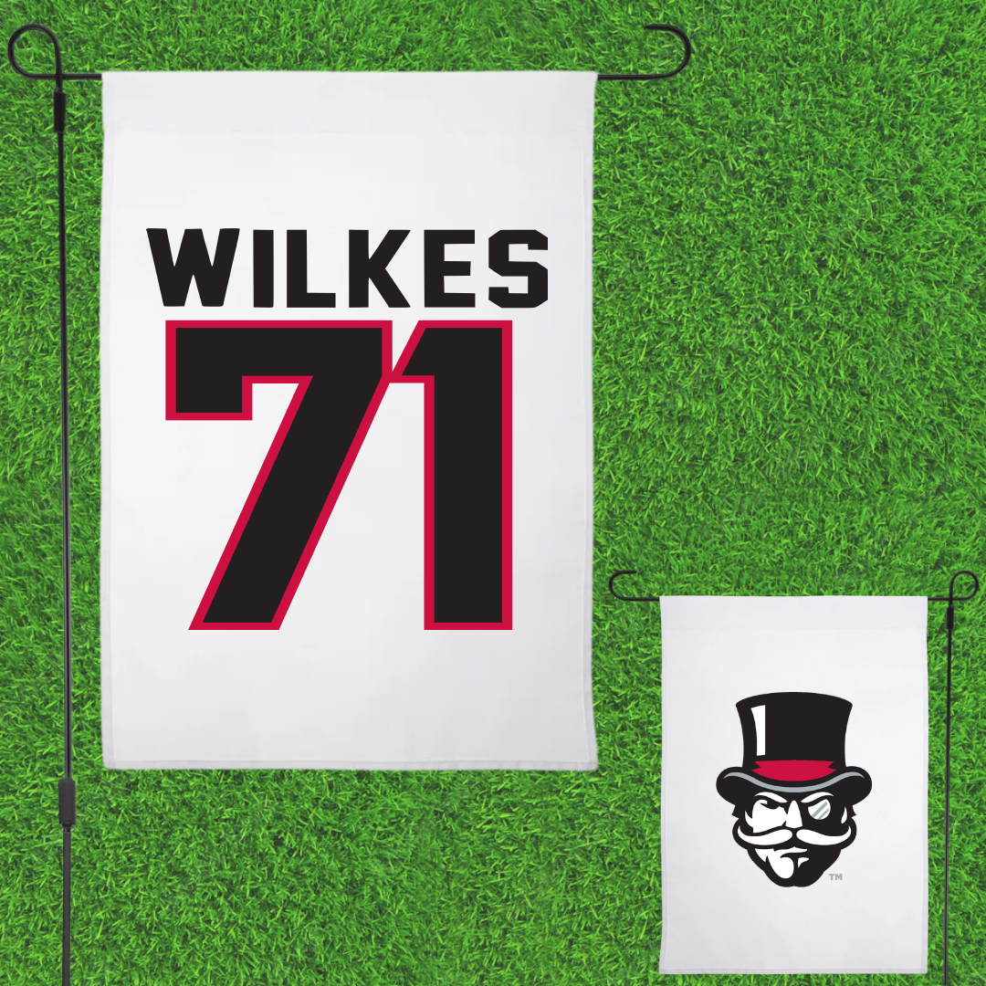 Austin Peay State University Football White Garden Flag - #71 Harrison Wilkes