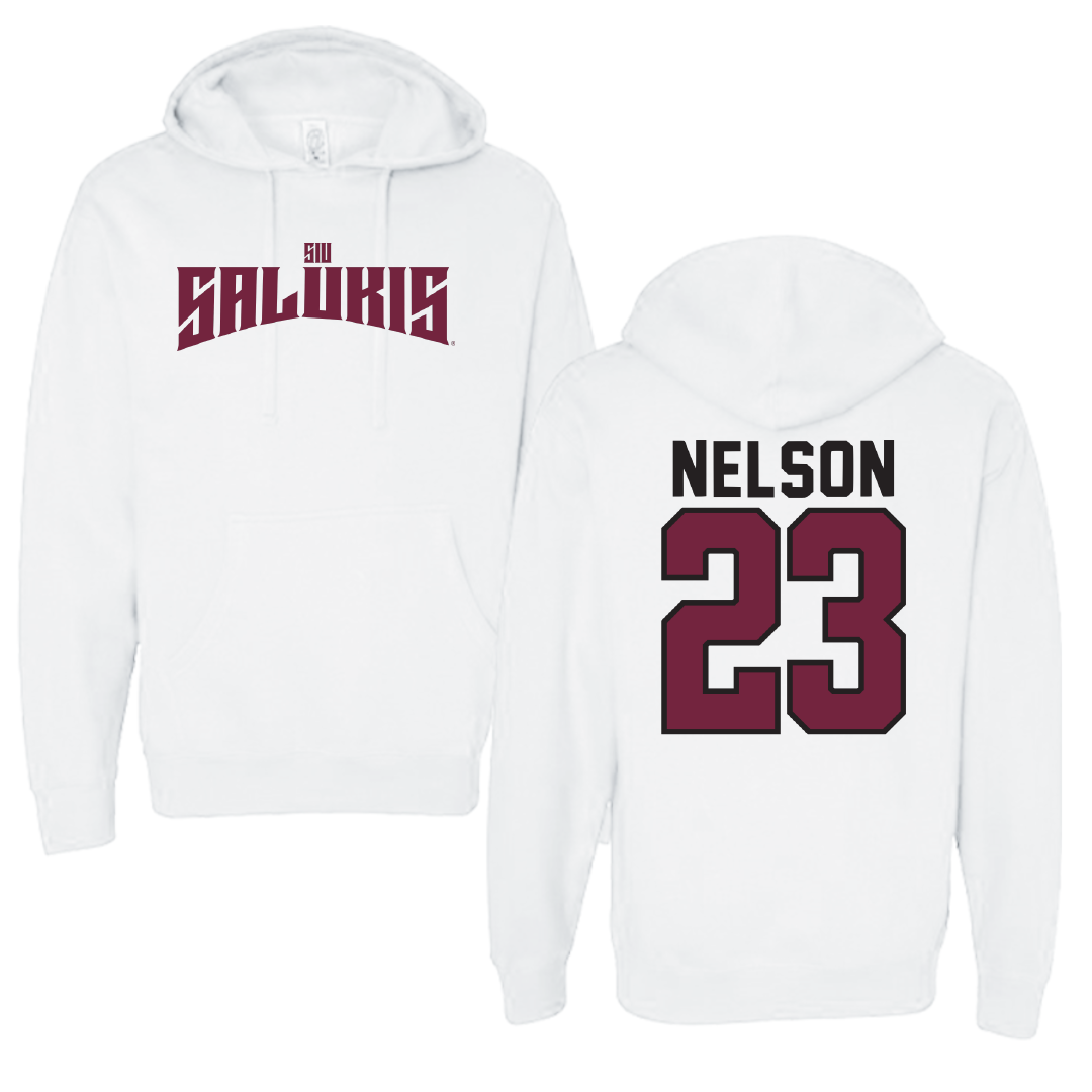 Southern Illinois University at Carbondale Basketball White Classic Hoodie - #23 Tkiyah Nelson