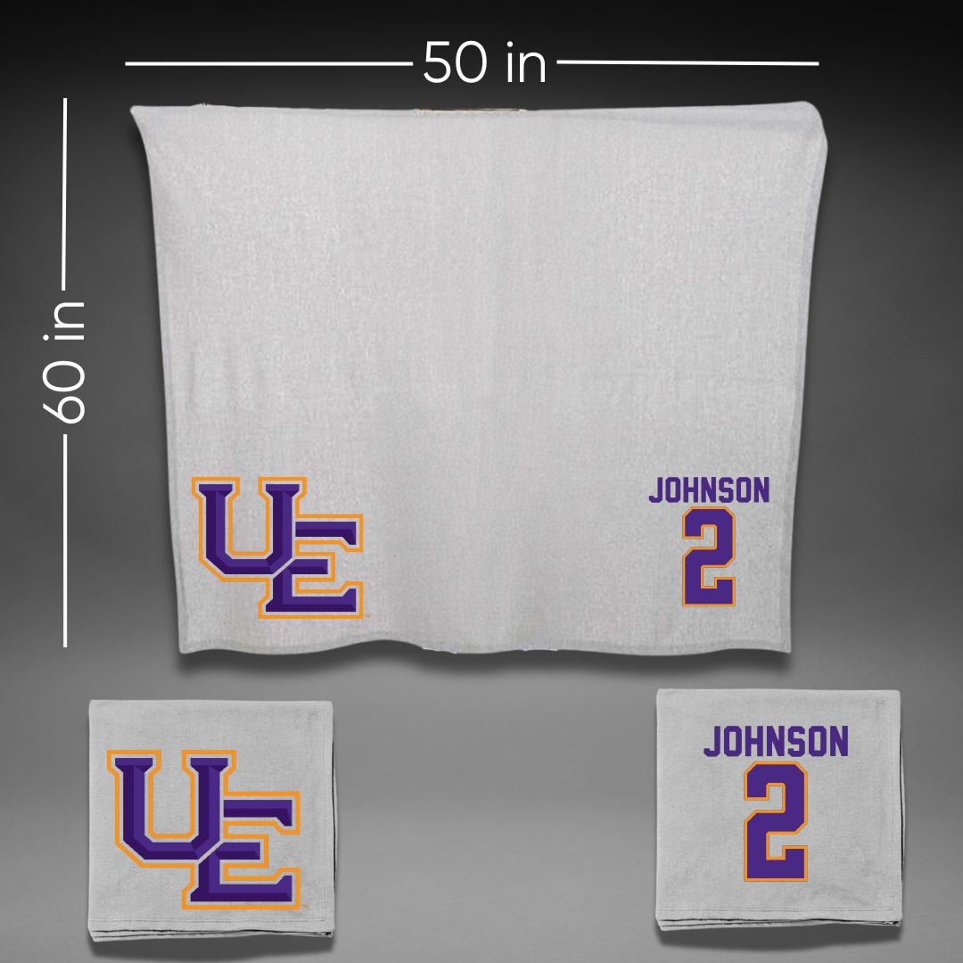 University of Evansville Soccer Gray Blanket - #2 Taylor Johnson