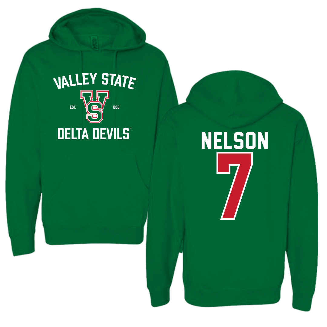 Mississippi Valley State University Football Green General Hoodie - #7 Camo Nelson