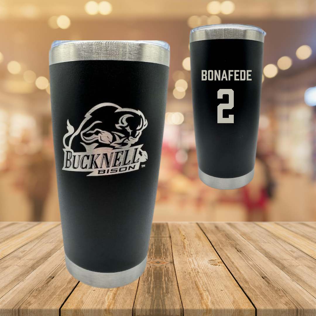 Bucknell University Lacrosse Black Stainless Steel Tumbler - #2 Benjamin Bonafede