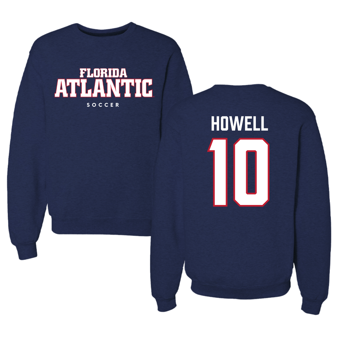 Florida Atlantic University Soccer Navy Crewneck - #10 Jamie Howell
