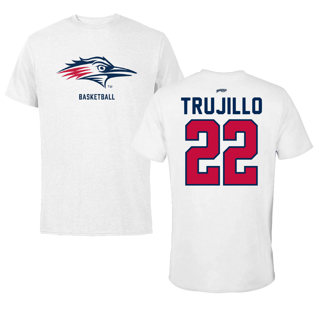 Metropolitan State University of Denver Basketball White Performance Tee - #22 Lex Trujillo