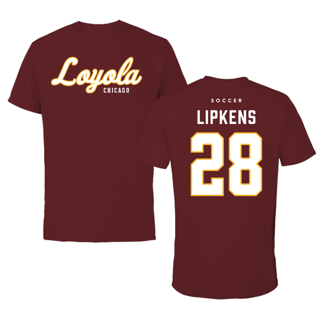 Loyola University-Chicago Soccer Maroon Loyola Tee - #28 Naya Lipkens