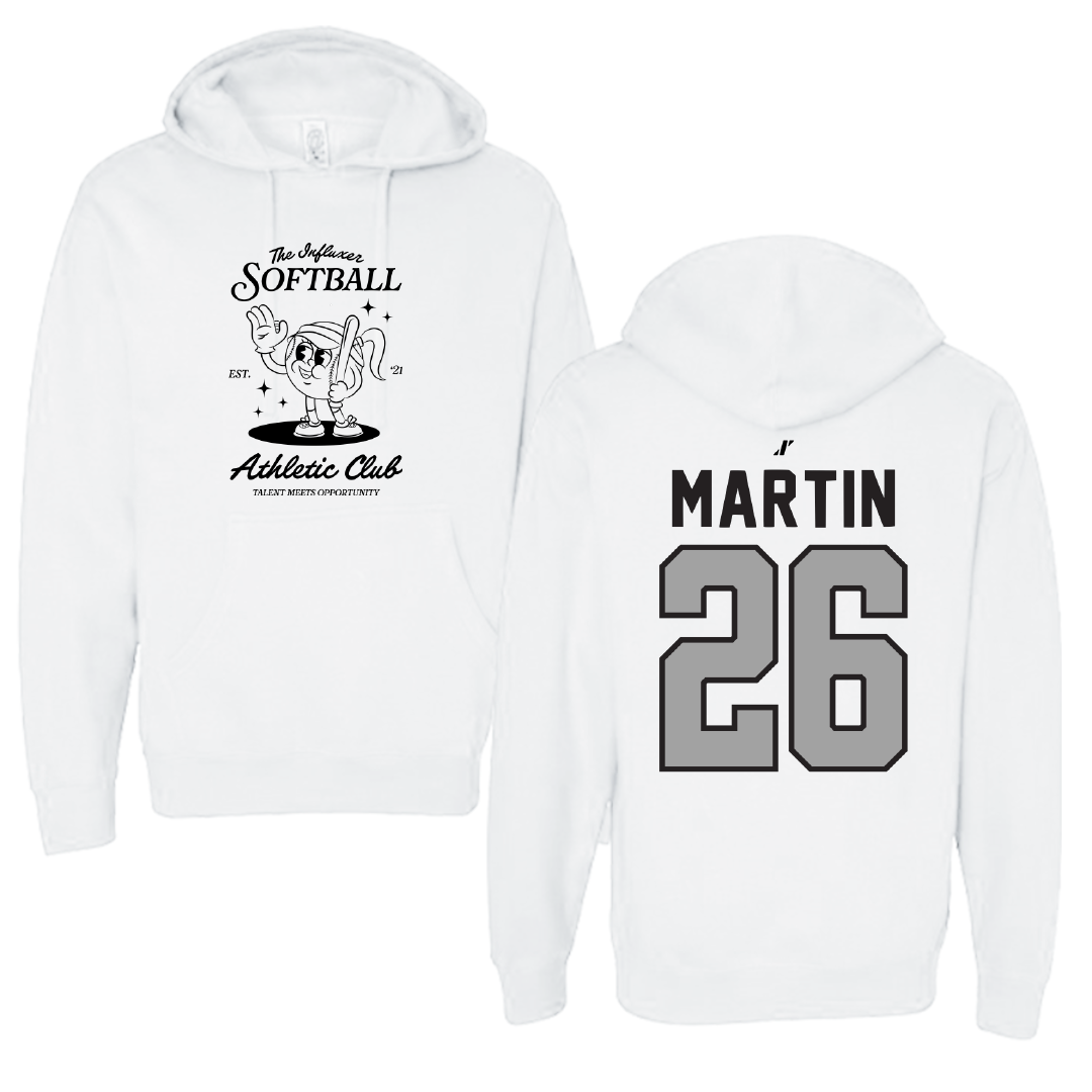 Softball White Influxer Athletic Club Hoodie - #26 Ashley Martin