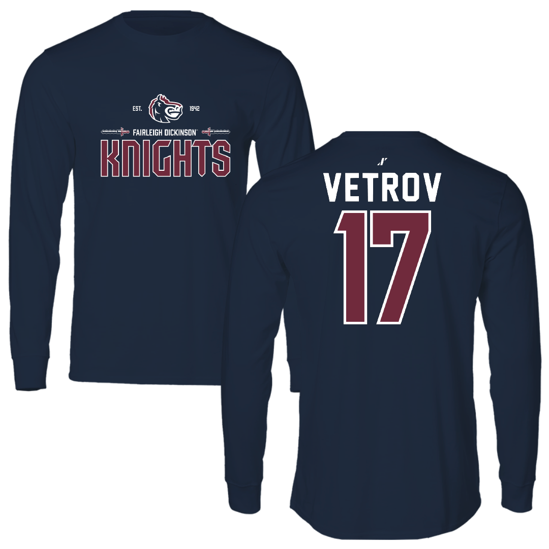 Fairleigh Dickinson University-Metropolitan Campus Volleyball Navy General Performance Long Sleeve - #17 Artem Vetrov