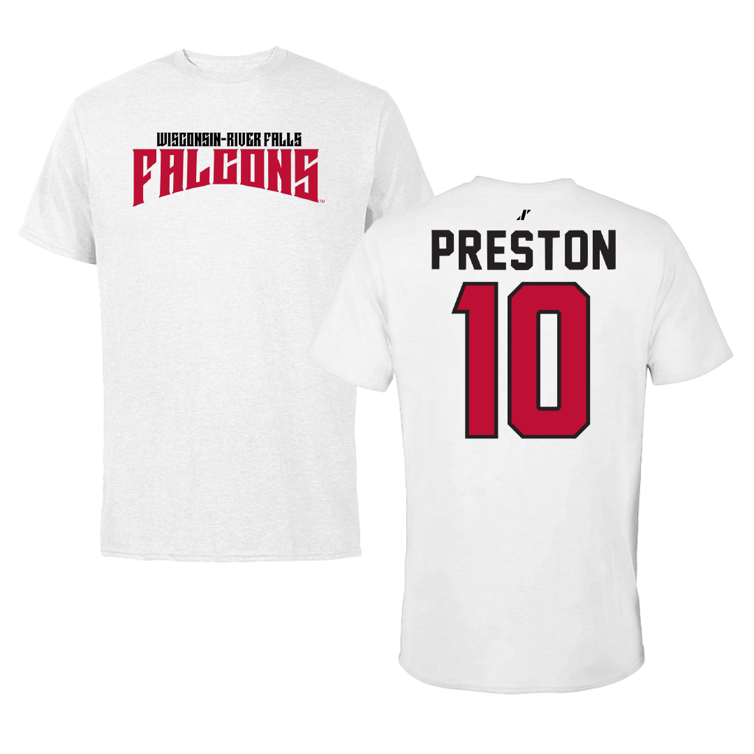 University of Wisconsin-River Falls Football White Classic Tee - #10 Conner Preston