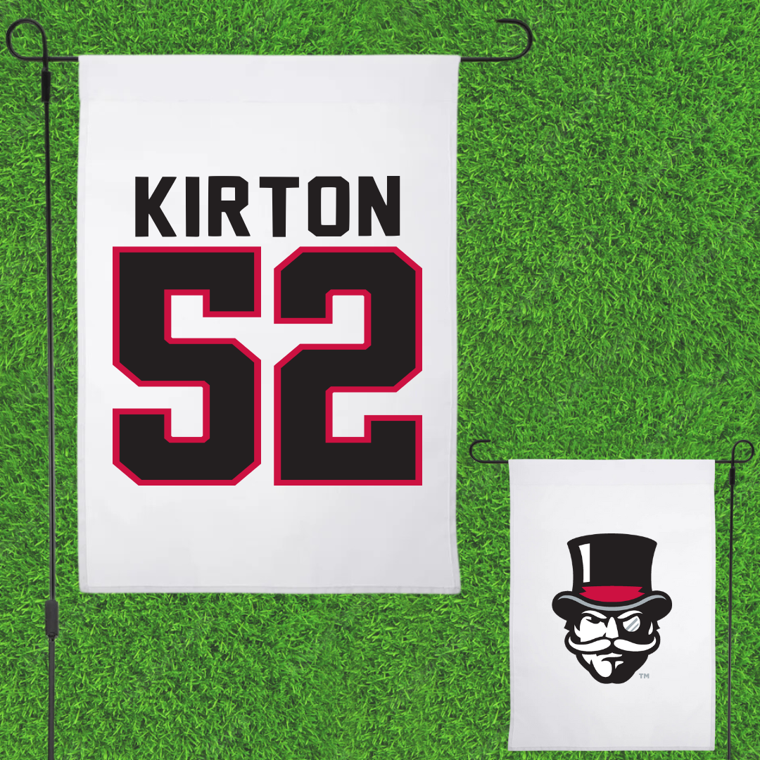 Austin Peay State University Football White Garden Flag - #52 Chandler Kirton
