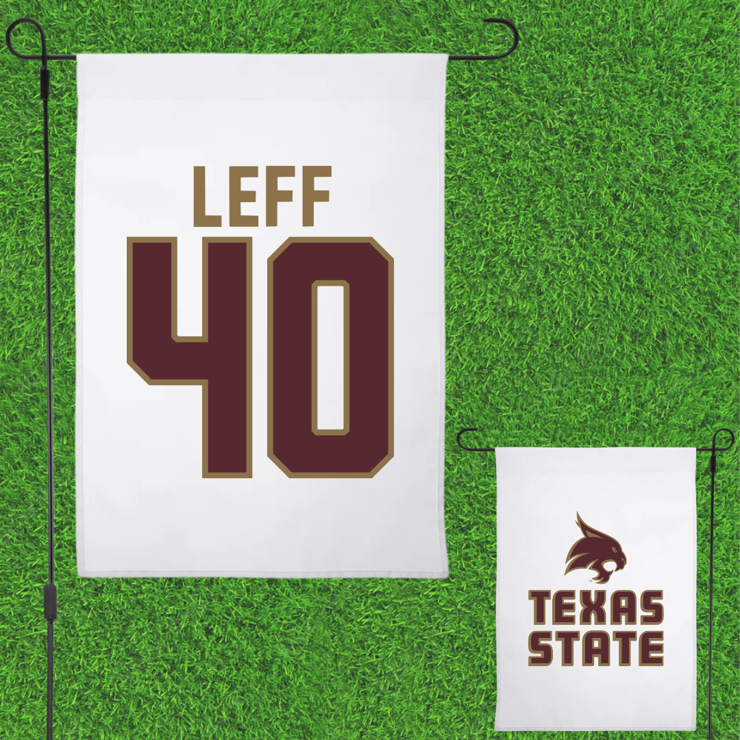 Texas State University Basketball White Garden Flag - #40 Nicole Leff